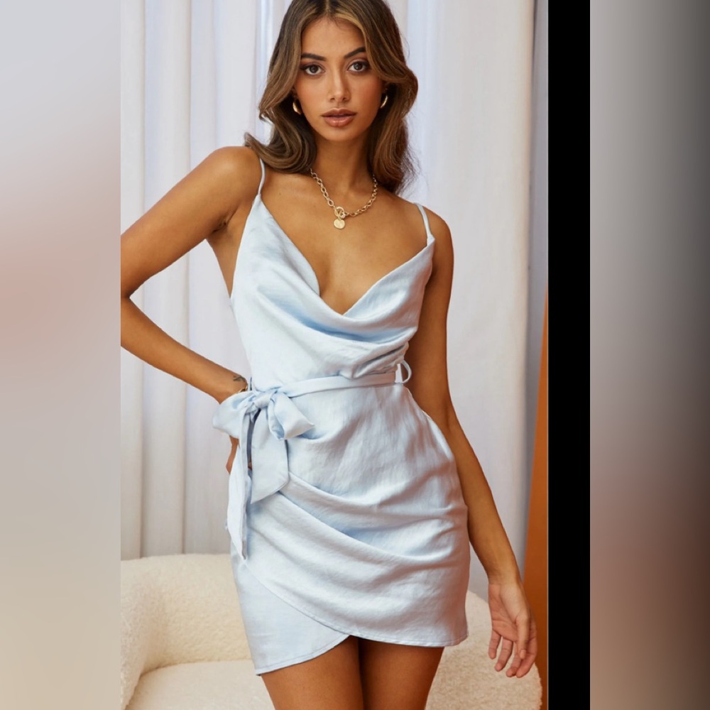 Selfie Leslie Dress Steel Blue- Medium